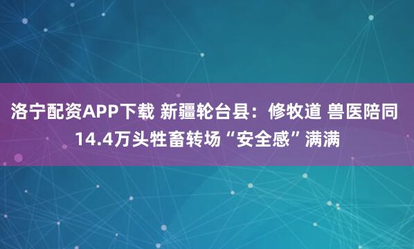 洛宁配资APP下载 新疆轮台县：修牧道 兽医陪同 14.4万头牲畜转场“安全感”满满