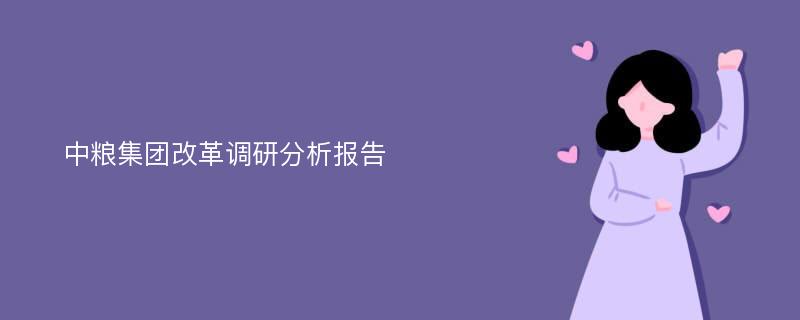 中粮集团改革调研分析报告