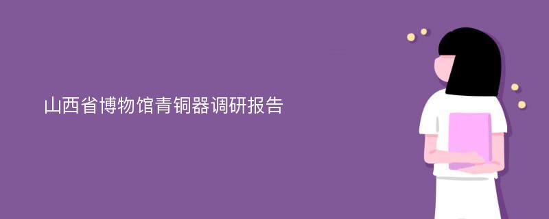 山西省博物馆青铜器调研报告