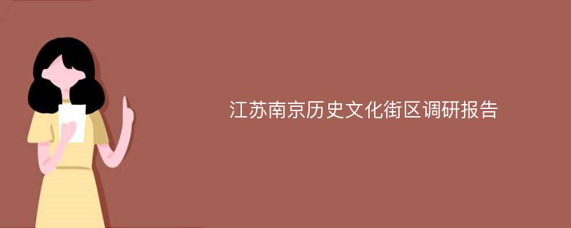 江苏南京历史文化街区调研报告