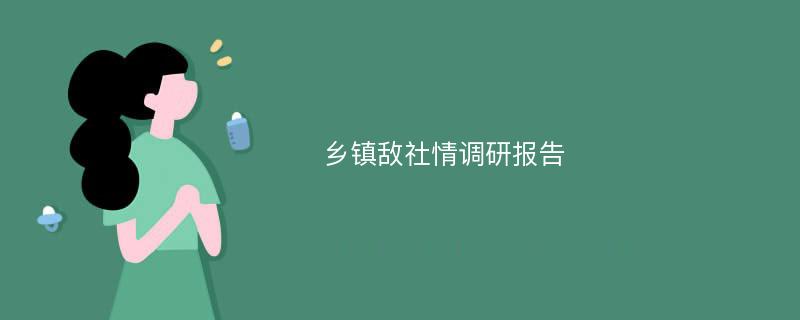 乡镇敌社情调研报告